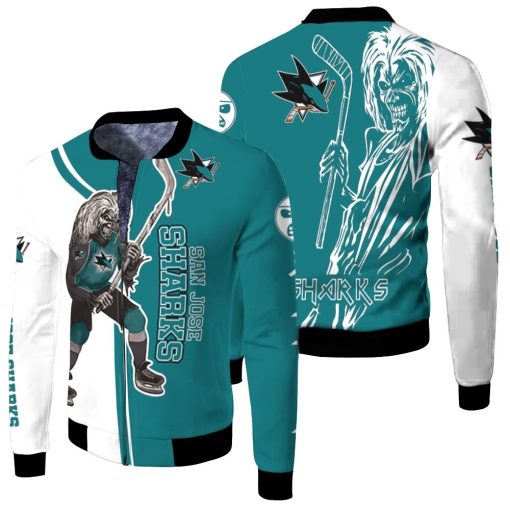 San Jose Sharks And Zombie For Fans Fleece Bomber Jacket