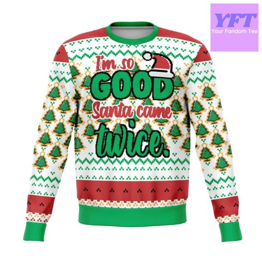 Santa Came Twice This Year Meme 2022 Design 3d Ugly Christmas Sweater