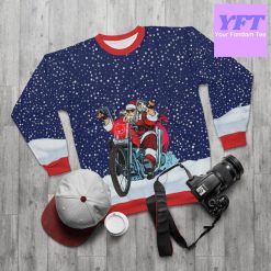 Santa Merry Driving Bike 3d Ugly Christmas Sweater