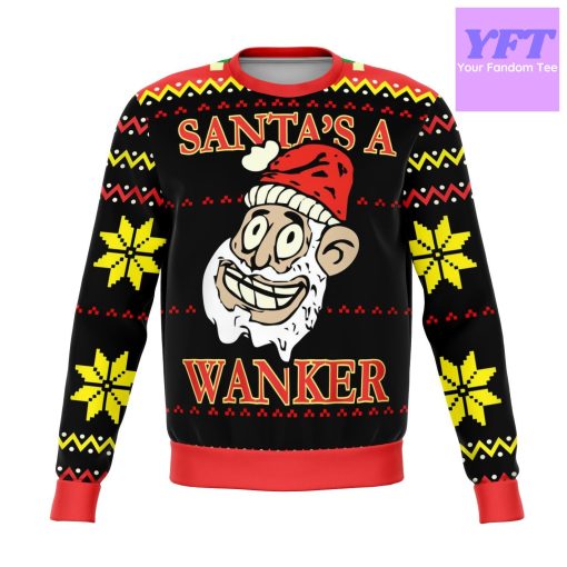 Santa’s A Wanker Funny Meme 2022 Design 3d Ugly Christmas Sweater