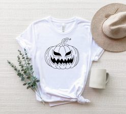 Scary Face Face Spooky Season Tee Season Spooky Horror Pumpkin Halloween Unisex T-Shirt