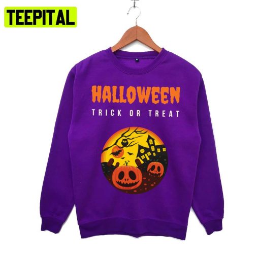 Scary Night Trick Or Treat Halloween Illustration Hoodie