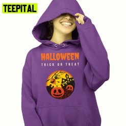 Scary Night Trick Or Treat Halloween Illustration Hoodie