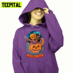 Scary Pumpkin Guy Trick Or Treat Halloween Illustration Hoodie