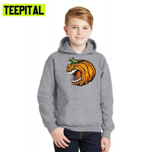 Scary Pumpkin Head Day Halloween Illustration Hoodie