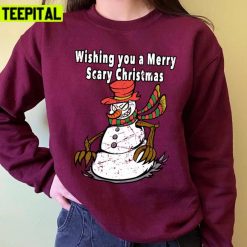 Scary Snowman Funny Halloween Christmas Horror Unisex Sweatshirt