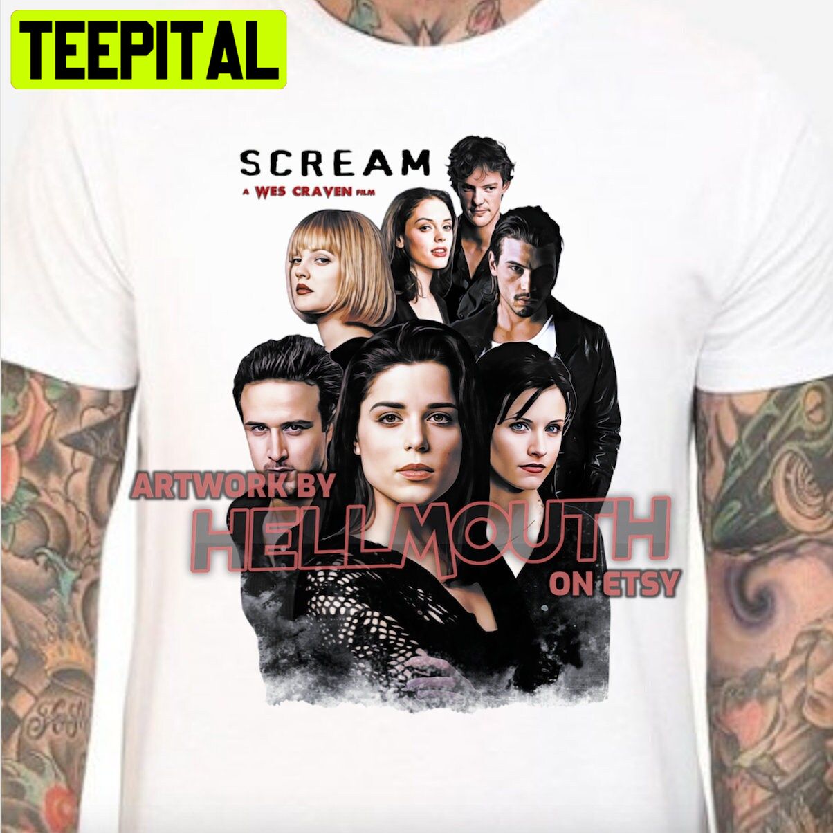 Scream 1996 Cast Sidney Prescott Billy Loomis Gale Weathers Halloween Trending Unsiex T-Shirt