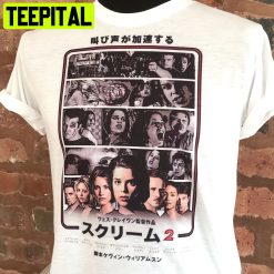 Scream 2 Japanese Poster Style Neve Campbell Sidney Prescott Halloween Trending Unsiex T-Shirt