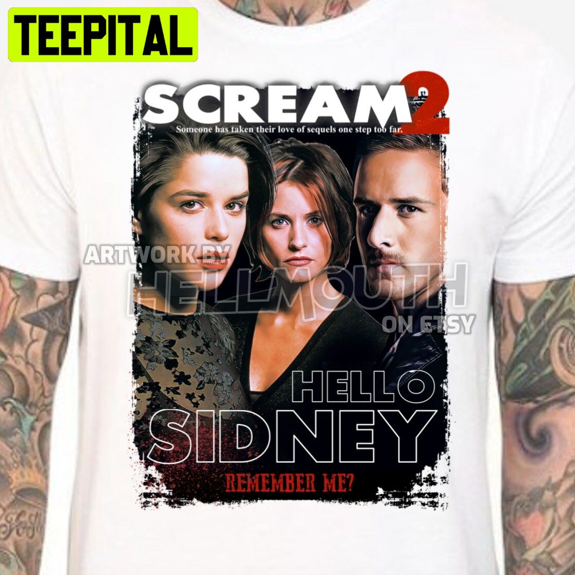 Scream 2 Movie Neve Campbell Courteney Cox David Arquette 1997 Halloween Trending Unsiex T-Shirt