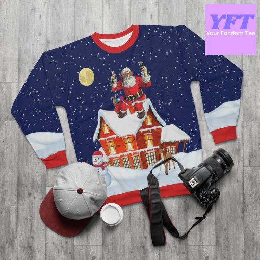 Selife Santa Merry Taking Selfie 3d Ugly Christmas Sweater