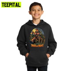 Skull Trick Or Treat Halloween Illustration Hoodie