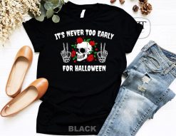 Skull with Roses Halloween Shirt