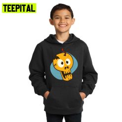 Skull Worm Cartoon Halloween Illustration Hoodie