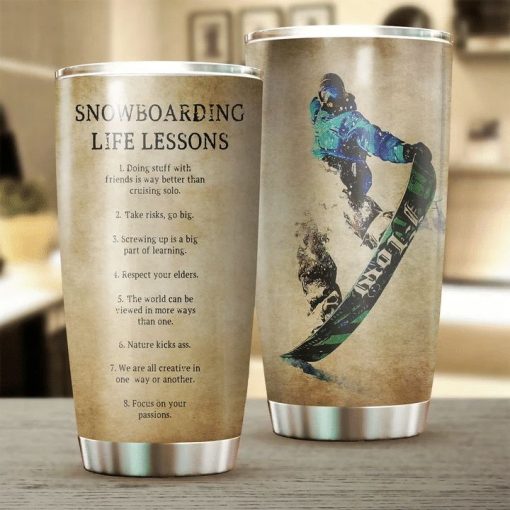 Snowboarding Life Lessons Stainless Steel Cup