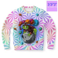 Spase Frog Holographic Psychedelic 3d Ugly Christmas Sweater