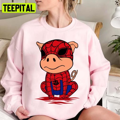 Spider Funny Pig Design Unisex Sweatshirt