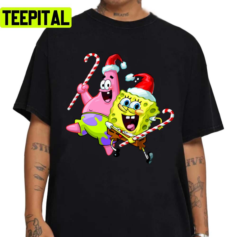 Spongebob And Patrick Merry Xmas Unisex Sweatshirt