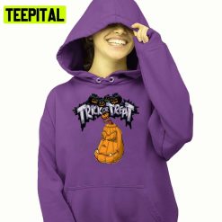 Spooky Pumpkin Trick Or Treat Halloween Illustration Hoodie