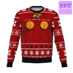 Squid Under The Mistletoe Meme 2022 Design 3d Ugly Christmas Sweater