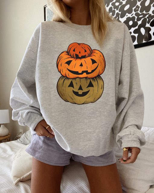 Stacking Funny Fall Pumpkin Halloween Unisex Sweatshirt