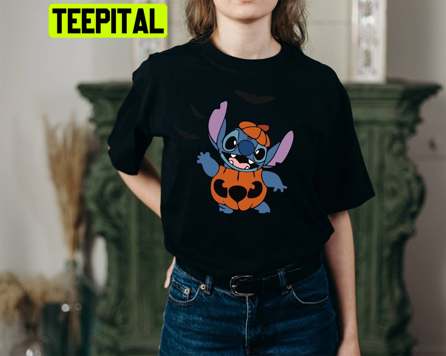 Stitch Pumpkin HalloweenTrending Unisex Shirt