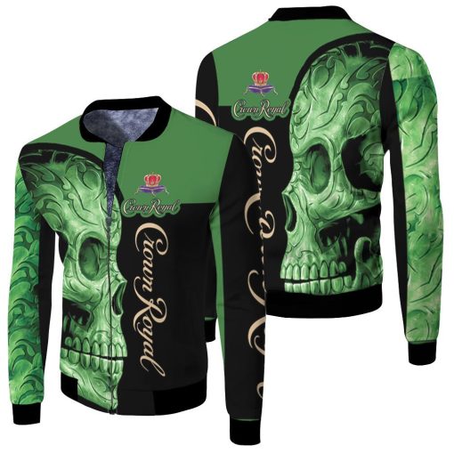 Sugar Skull Crown Royal 3d Jersey Fleece Bomber Jacket