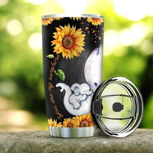 Sunflower Elephant Mom Stainless Steel Cup