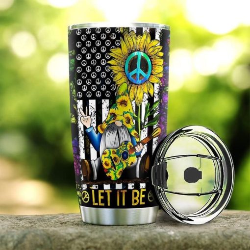 Sunflower Hippie Gnome Stainless Steel Cup