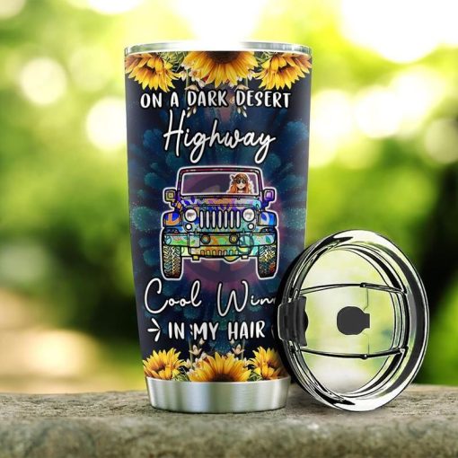 Sunflower Hippie Jeep Stainless Steel Cup