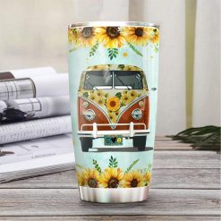 Sunflower Hippie Van Stainless Steel Cup