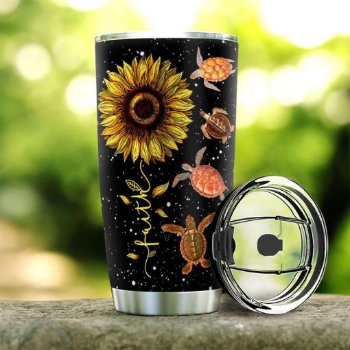 Sunflower Turtle Faith Stainless Steel Cup