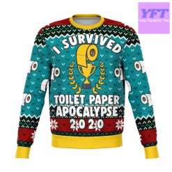 Survived Toilet Paper Apocalypse 2020 2022 Design 3d Ugly Christmas Sweater