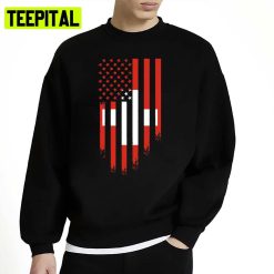 Swiss Roots American Flag Swiss Roots Switzerland Unisex Sweatshirt