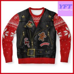 Tacky Biker Adult Gag Eve Xmas Festive Sons Of Santa 3d Ugly Christmas Sweater