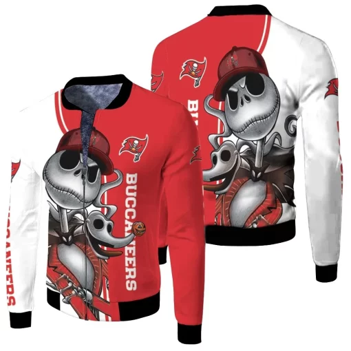 Tampa Bay Buccaneers Jack Skellington And Zero Fleece Bomber Jacket