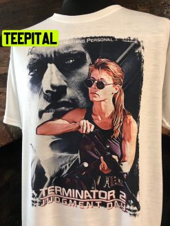 Terminator 2 Arnold Schwarzenegger Linda Hamilton Sarah Connor Halloween Trending Unsiex T-Shirt