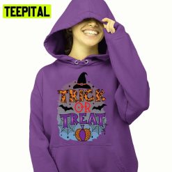 Text Art Trick Or Treat Halloween Illustration Hoodie