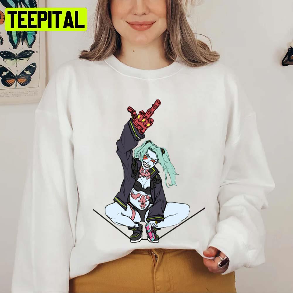 Rebecca - Cyberpunk Anime Girl Unisex AOP Cut & Sew T-shirt