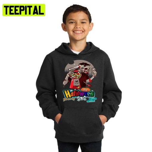 The Dead Zombie Trick Or Treat Halloween Illustration Hoodie