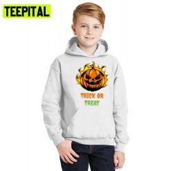 The Fire Pumpkin Trick Or Treat Halloween Illustration Hoodie