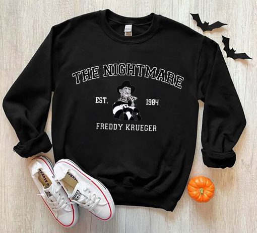 The Nightmare Est 1984 Characters Freddy Krueger Pumpkin Halloween Unisex Sweatshirt