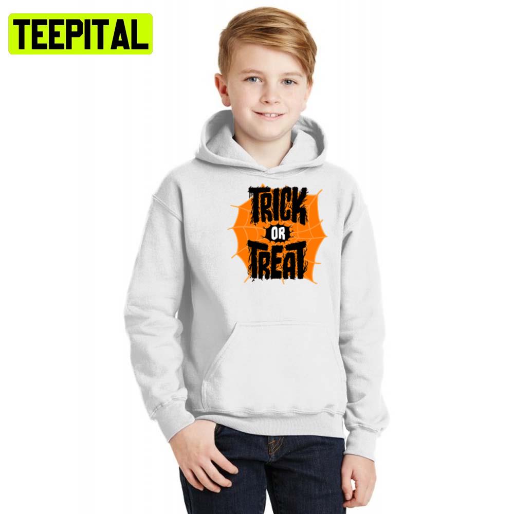 The Red Spider Web Trick Or Treat Halloween Illustration Hoodie