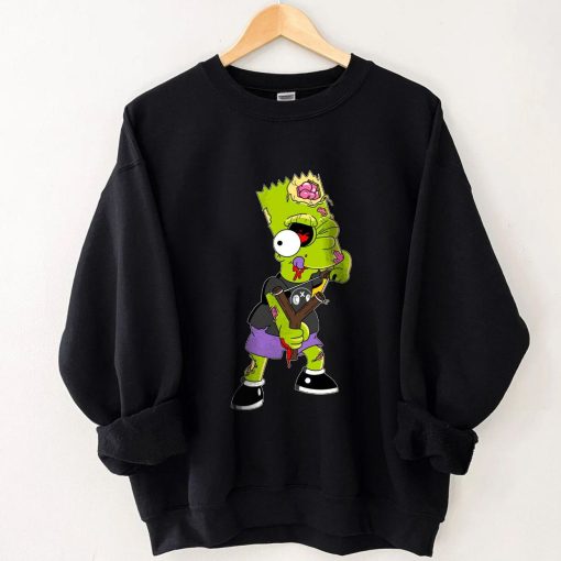 The Simpsons Treehouse of Horror Bart Zombie Slingshot Head Halloween Sweatshirt