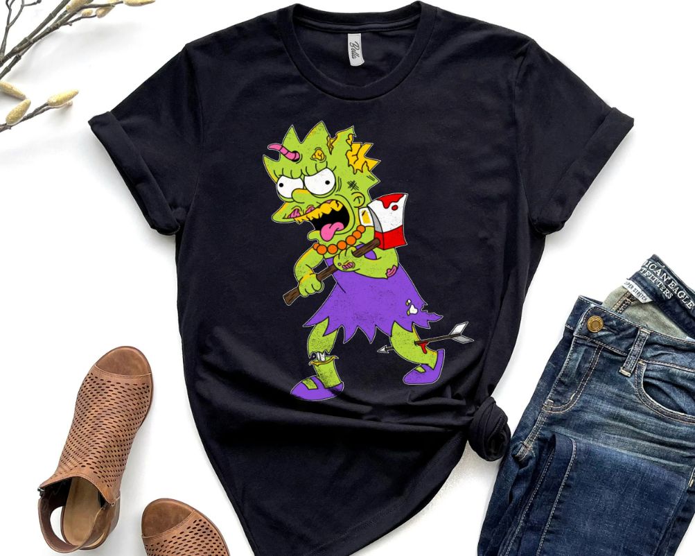 The Simpsons Treehouse of Horror Lisa Zombie Head Halloween Disneyland Fall Trip Unisex T-Shirt