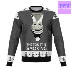 The Toilet Is Smoking Meme 2022 Design 3d Ugly Christmas Sweater