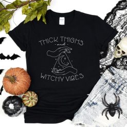 Thick Thighs and Witchy Vibes Halloween Shirt