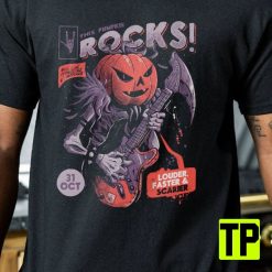 This Pumpkin Rocks Funny For Rockers Louder Faster And Scarier Unisex Shirt