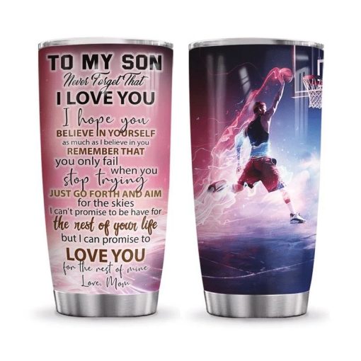 To Basketball Son Stainless Steel Cup