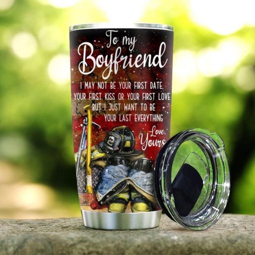 To My Boyfriend Firefighter Stainless Steel Cup