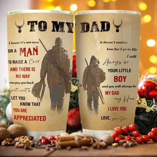 To My Dad Deer Hunting Stainless Steel Cup